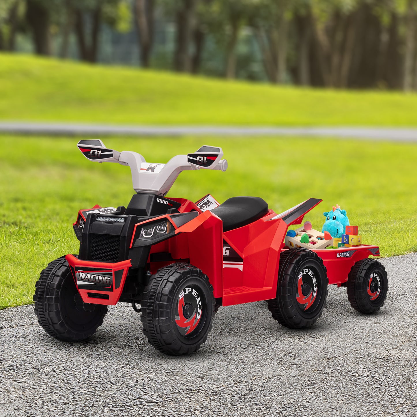 VTT électrique enfant 6V avec remorque