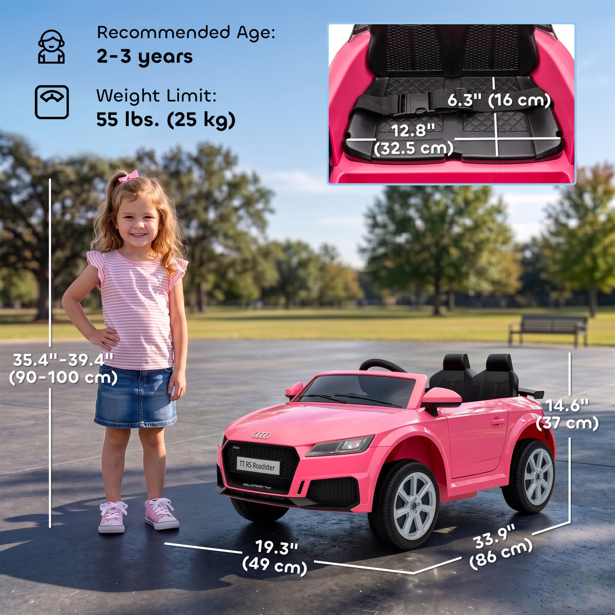 Voiture électrique pour enfants TT RS 12 V télécommandée