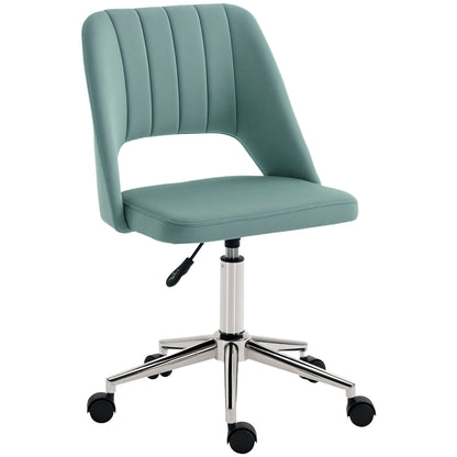 Chaise de bureau mi-hauteur velours forme festonnée pivotante