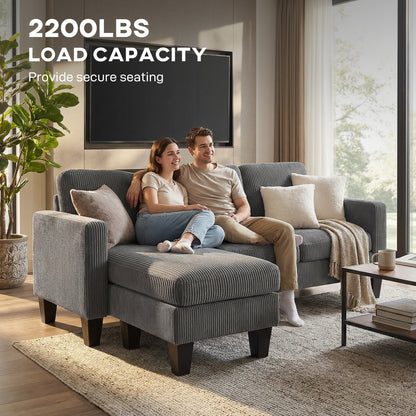 Sofa sectionnel en L avec chaise longue ou pouf