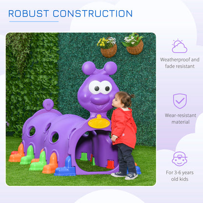 Tunnel de jeu chenille pour enfants 3-6 ans