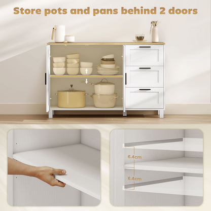 Buffet bahut portes à fermeture douce 3 tiroirs