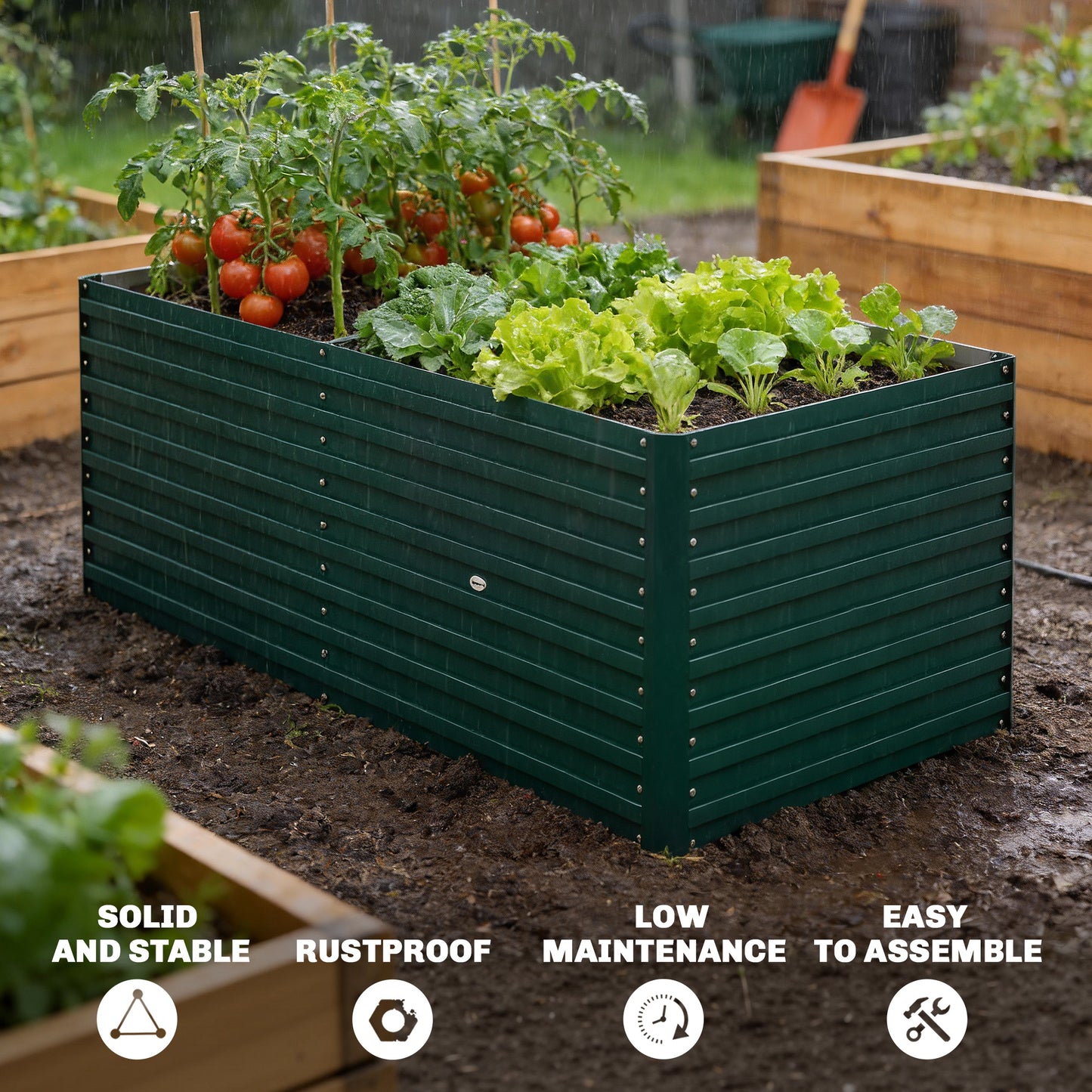 Bac jardinage surélevé galvanisé extra profond 152x91x60cm