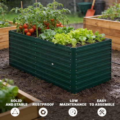 Bac jardinage surélevé galvanisé extra profond 152x91x60cm