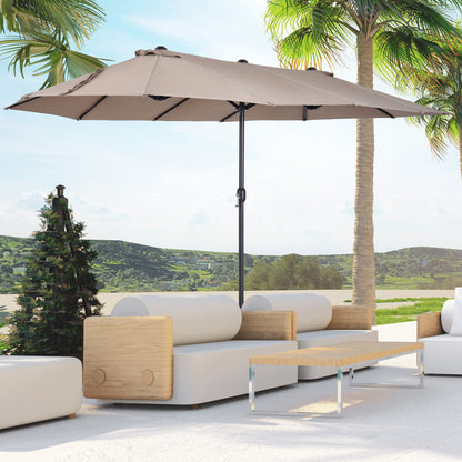 Parasol double face 4,6m avec manivelle acier