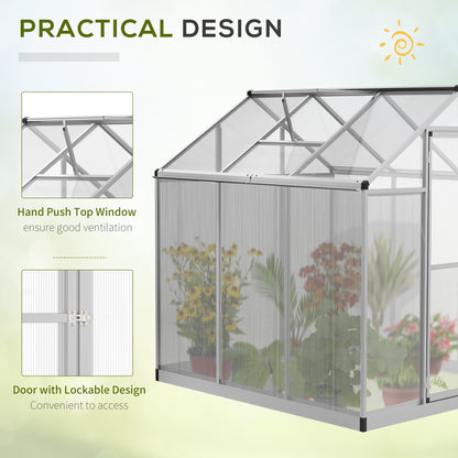 Outsunny Greenhouse 183x189x195cm Polycarbonate Aluminum with Ventilation
