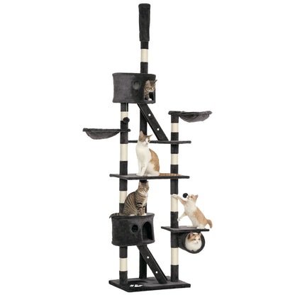 Arbre à chat multi-niveaux ajustable 240-260 cm