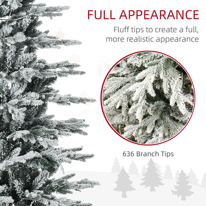 Sapin de Noël artificiel enneigé avec lumières intégrées 7,5 pi