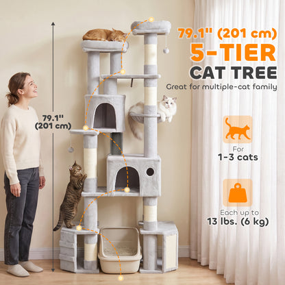 Arbre a chat géant 201 cm multiétage