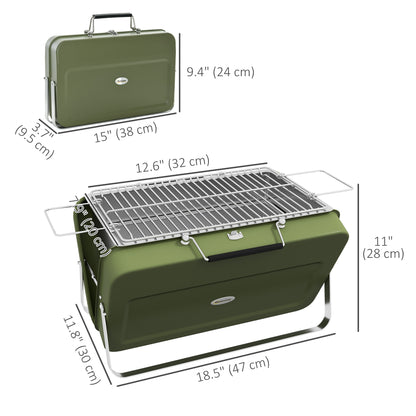 BBQ portable format valise métal charbon