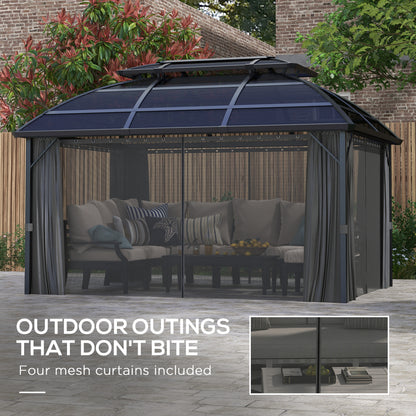 Gazebo de jardin double toit polycarbonate cadre aluminium