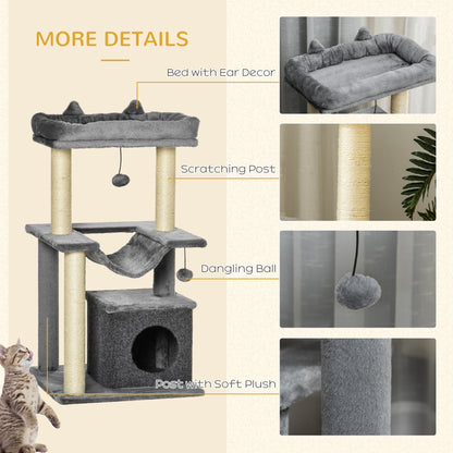 Tour à chat multi-niveaux 99 cm — Gris