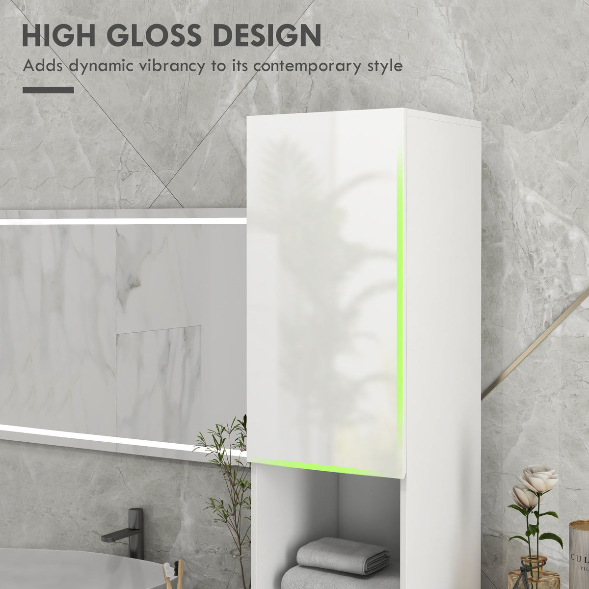 Armoire de salle de bain haute étroite