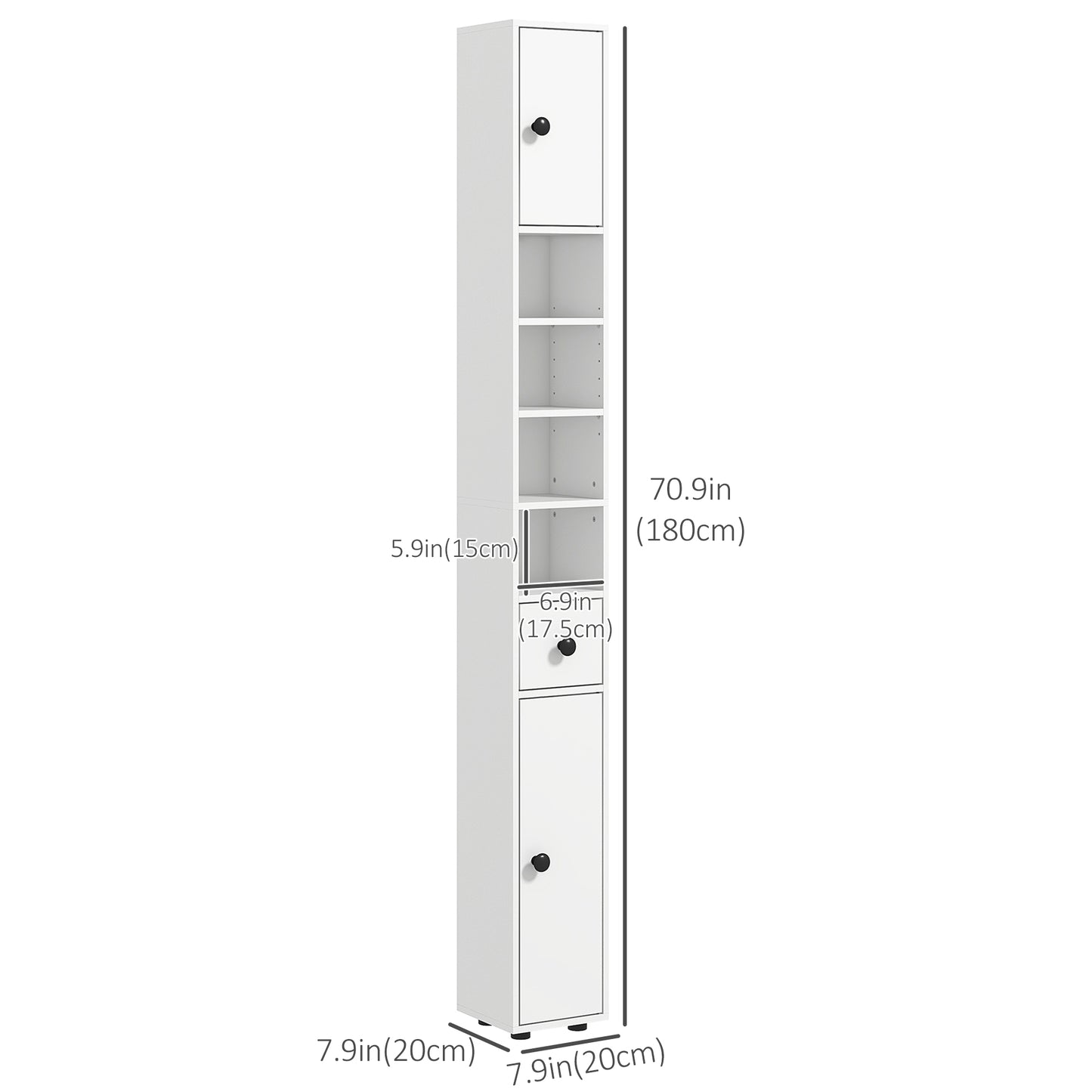 Armoire de salle de bain haute autoportante