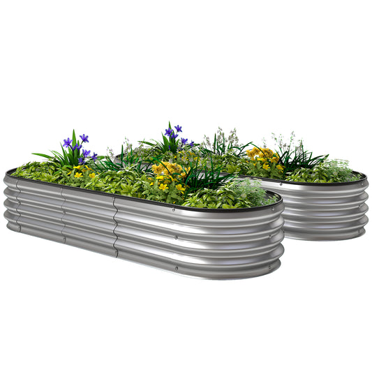 Bacs de jardinage surélevés galvanisés modulaires 182 x 71 cm