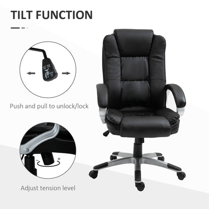 Chaise de bureau exécutive dossier haut pivotante en similicuir