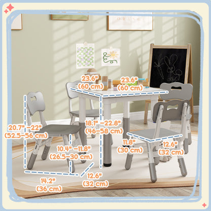 Ensemble table et chaises ajustables pour tout-petits — Lot de 5