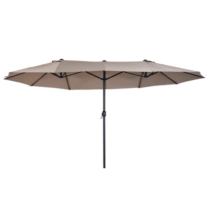 Parasol double face 4,6m avec manivelle acier