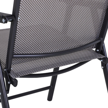 Chaises pliantes de patio avec accoudoirs lot de 2
