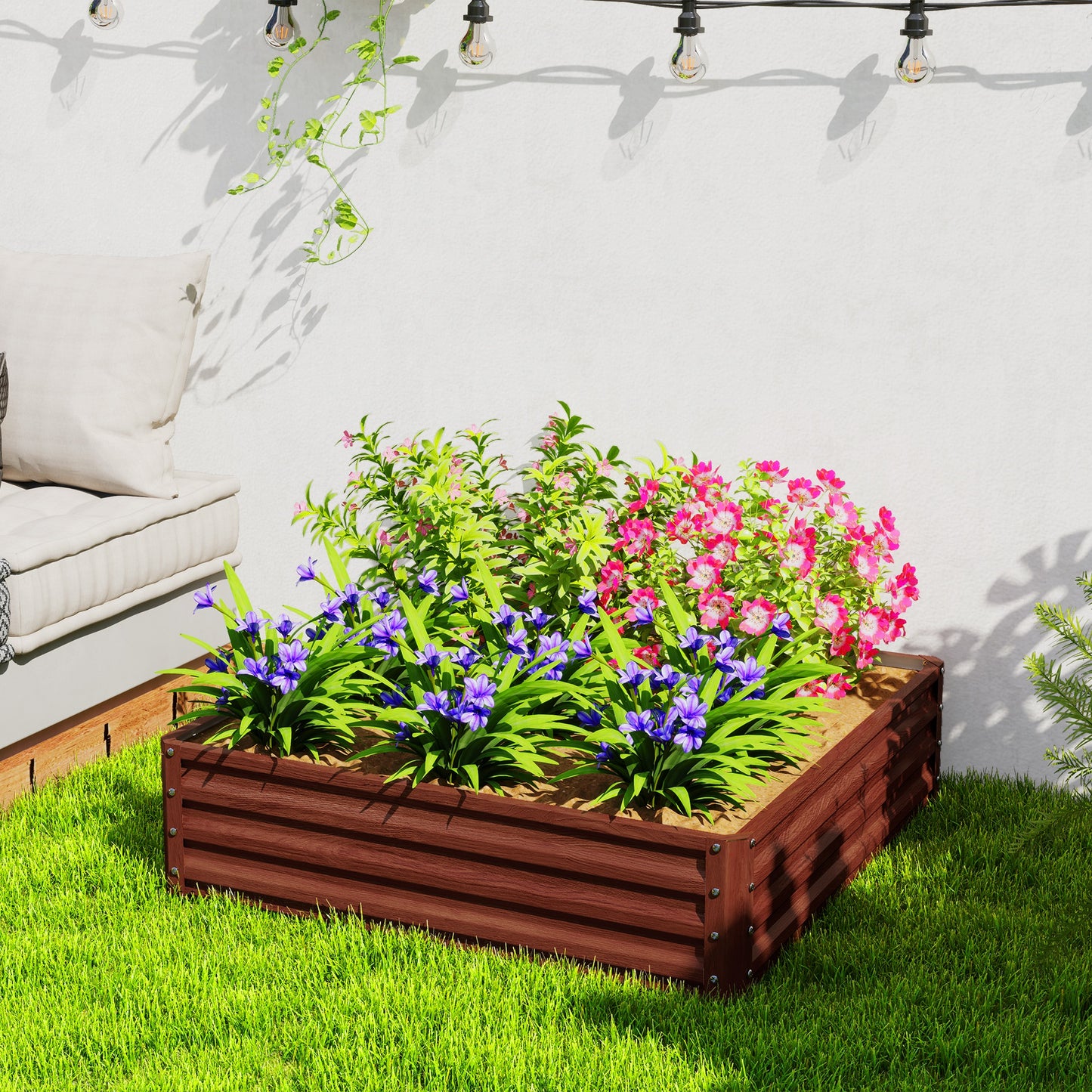 Jardinière surélevée acier galvanisé 120x120x30cm