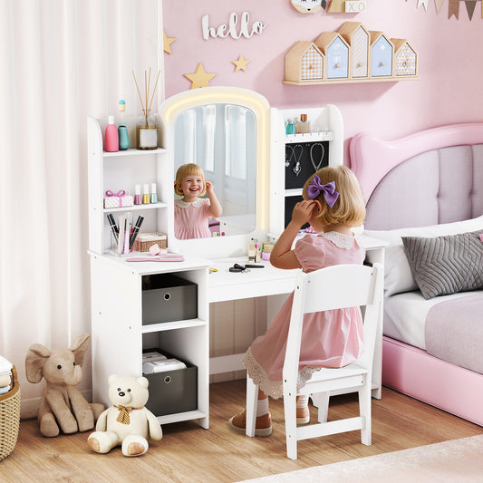 Coiffeuse pour enfants avec miroir lumineux — Lot de 2