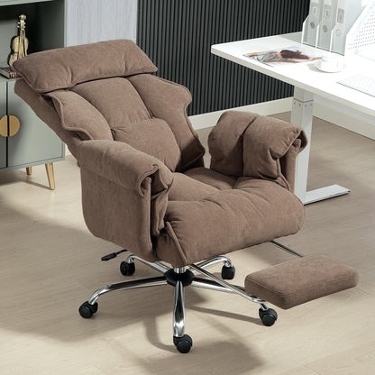 Chaise de bureau inclinable avec repose-pieds et appui-tête