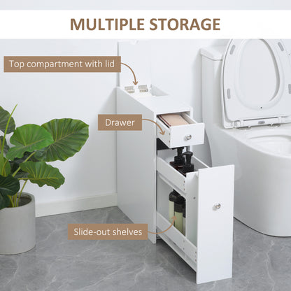 Armoire toilette étroite avec tiroirs rangement caché