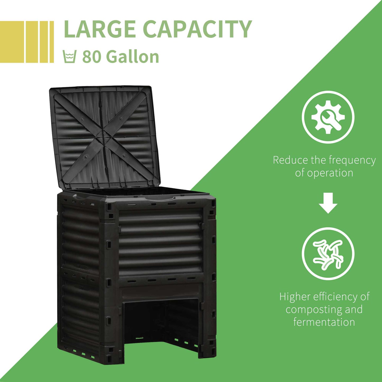 Bac à compost extérieur grande capacité 302 L