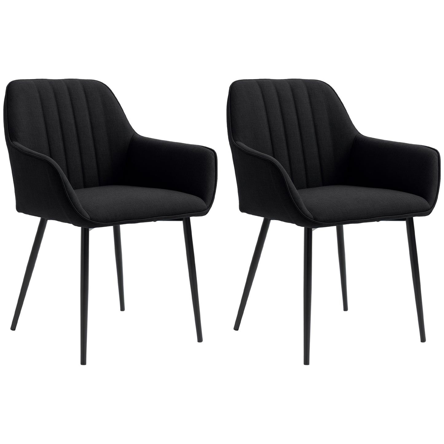 Chaises de salle à manger rembourrées en lin lot de 2