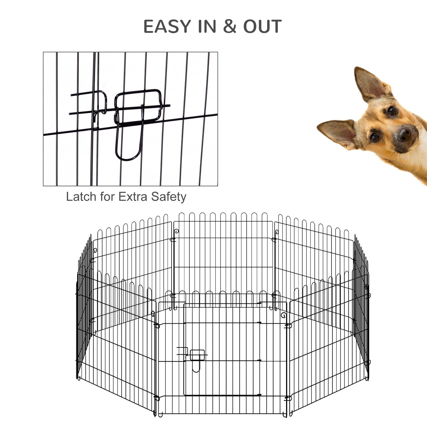 Parc pour chien octogonal 8 panneaux pliable