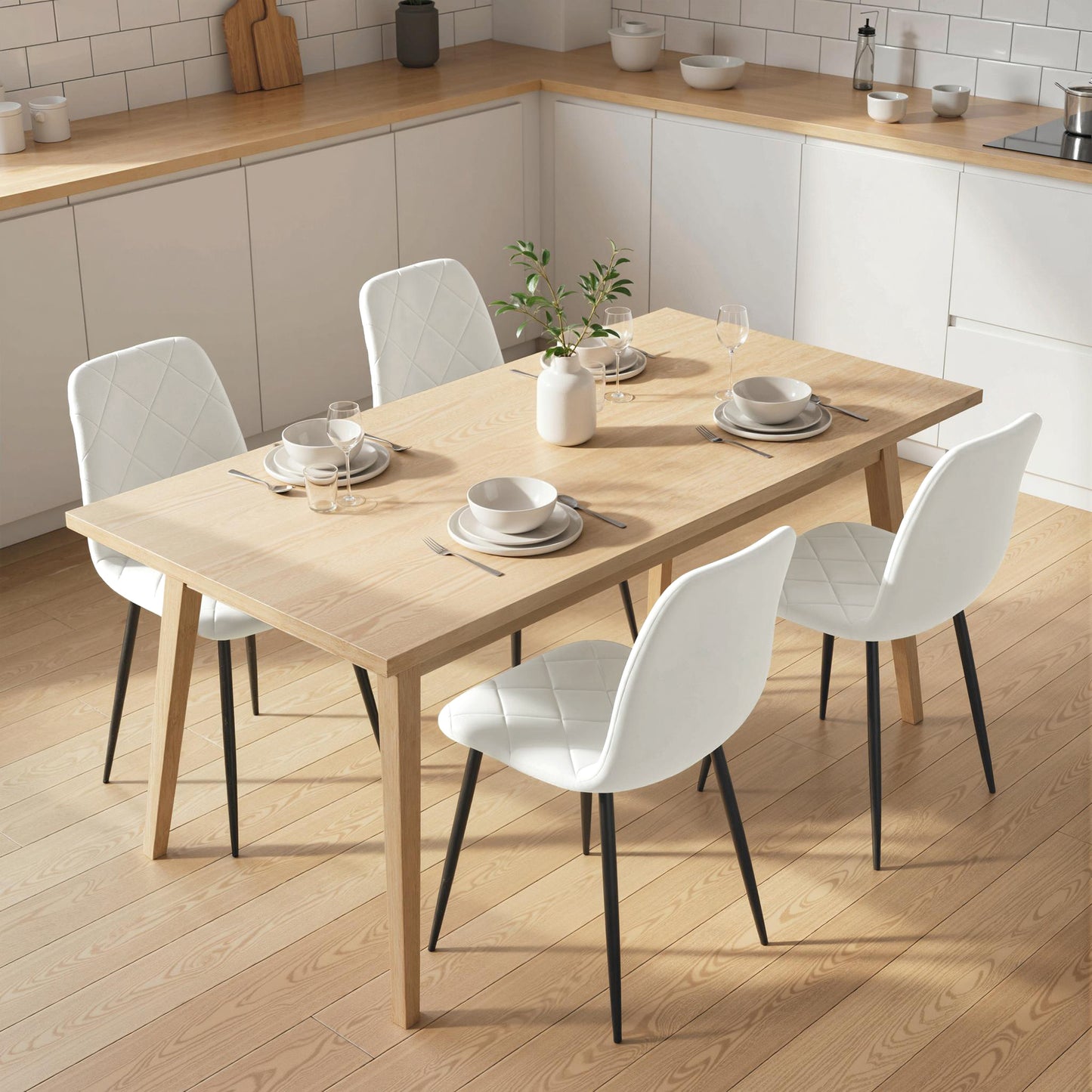 Chaises de salle à manger rembourrées ensemble de 4