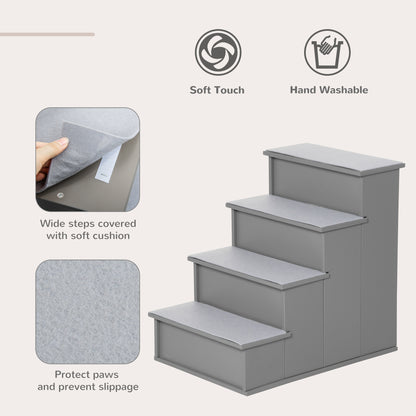 Escalier pour chien 4 niveaux bois MDF — café foncé