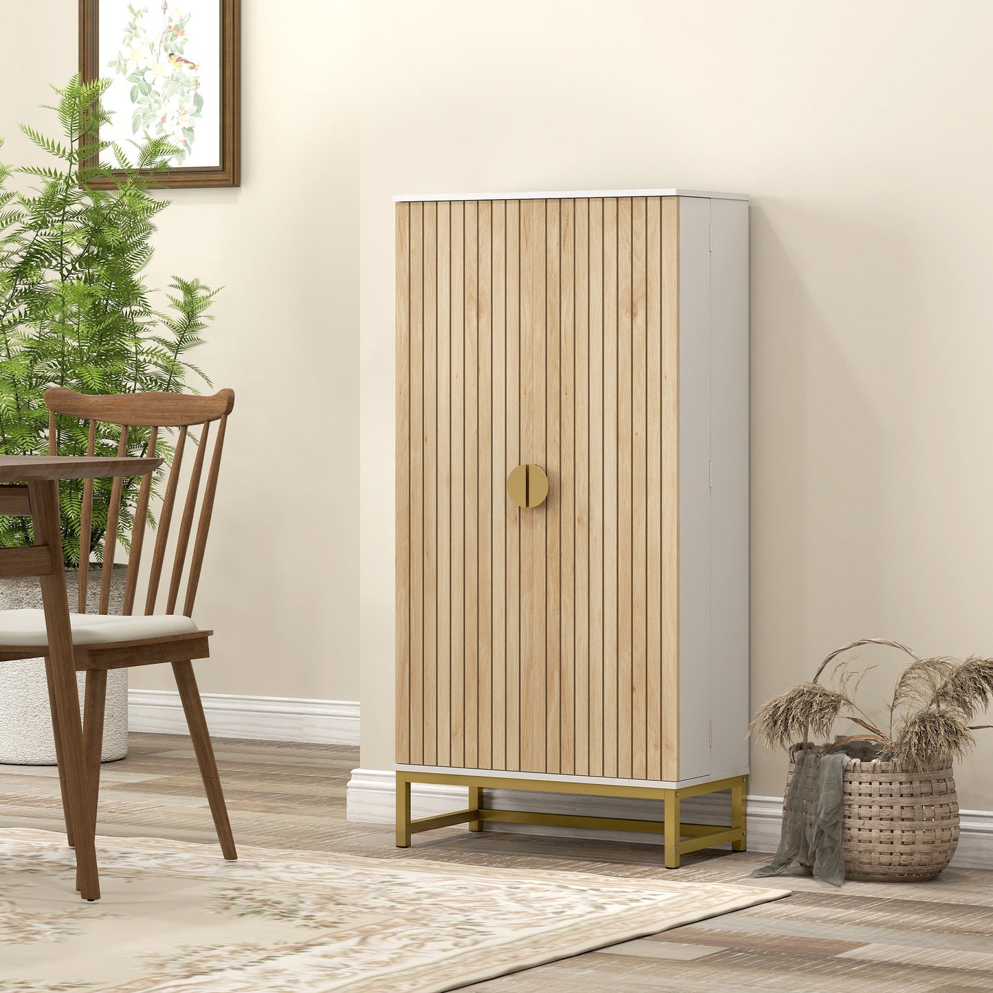 Armoire de cuisine autoportante 5 tablettes ajustables
