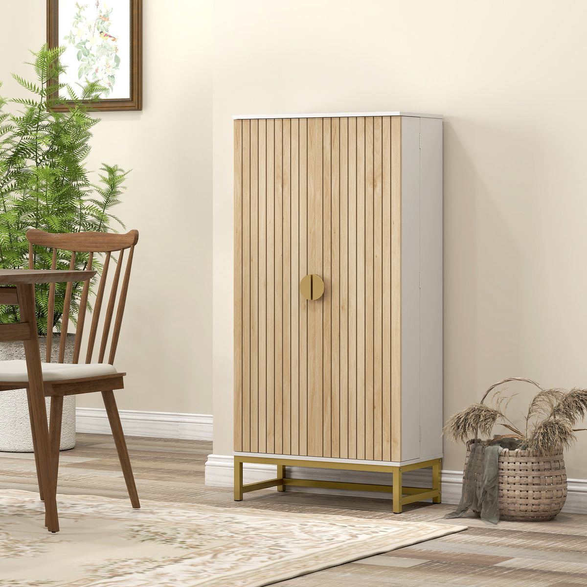 Armoire de cuisine autoportante 5 tablettes ajustables
