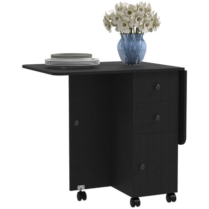 Table à manger pliante escamotable avec rangement — Roulettes