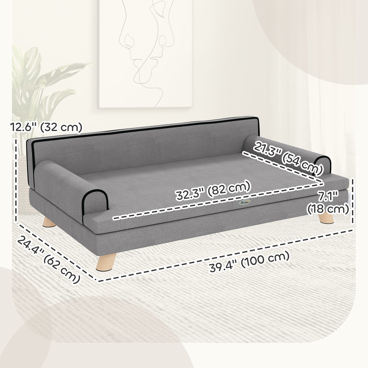 Canapé pour chien surélevé avec coussin lavable