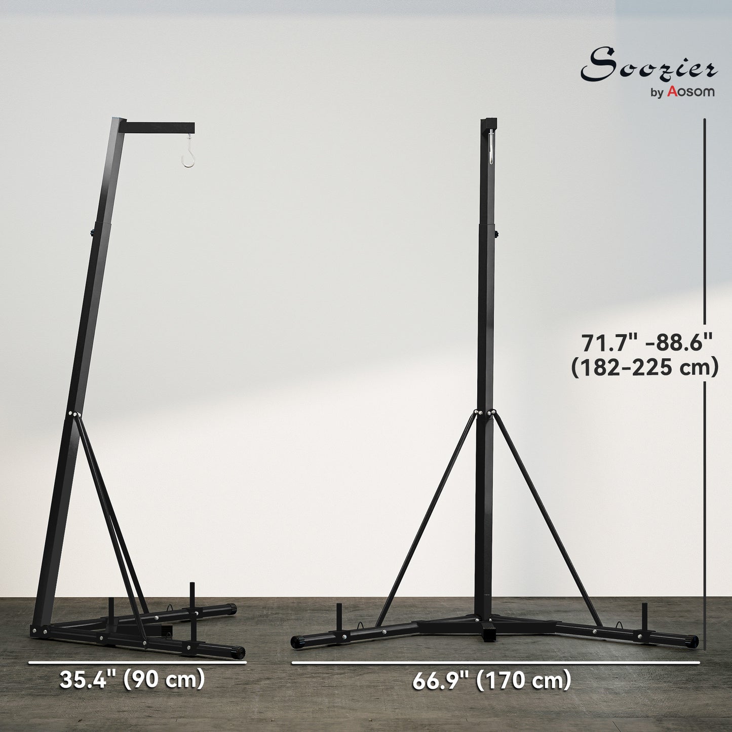 Support de sac de boxe pliable à hauteur réglable