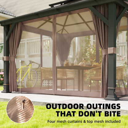 Gazebo toit rigide polycarbonate double 3m x 3,6m — Kaki