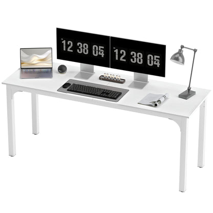 Bureau d'ordinateur industriel 180 cm surface grain de bois
