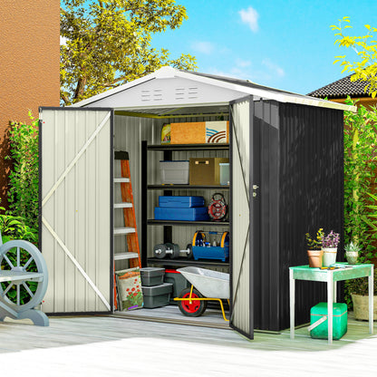 Remise de jardin métallique 6,5' x 4' portes doubles