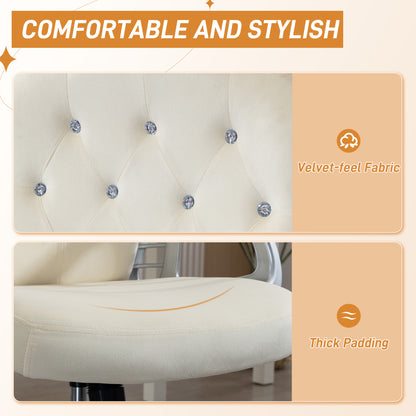 Chaise de bureau velours capitonnée réglable pivotante