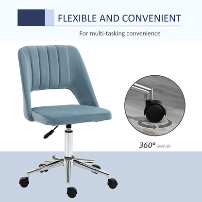 Chaise de bureau mi-hauteur velours forme festonnée pivotante