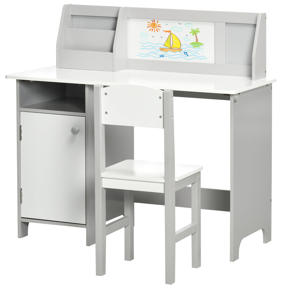 Ensemble bureau et chaise pour enfants avec tableau — Lot de 2