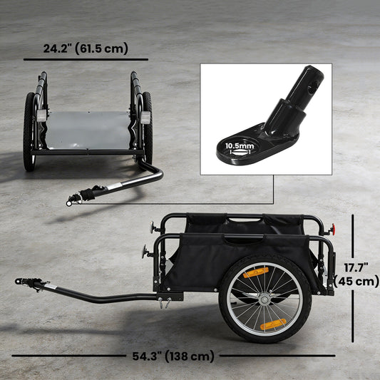 Remorque vélo cargo cadre ouvert roues pneumatiques 16 po