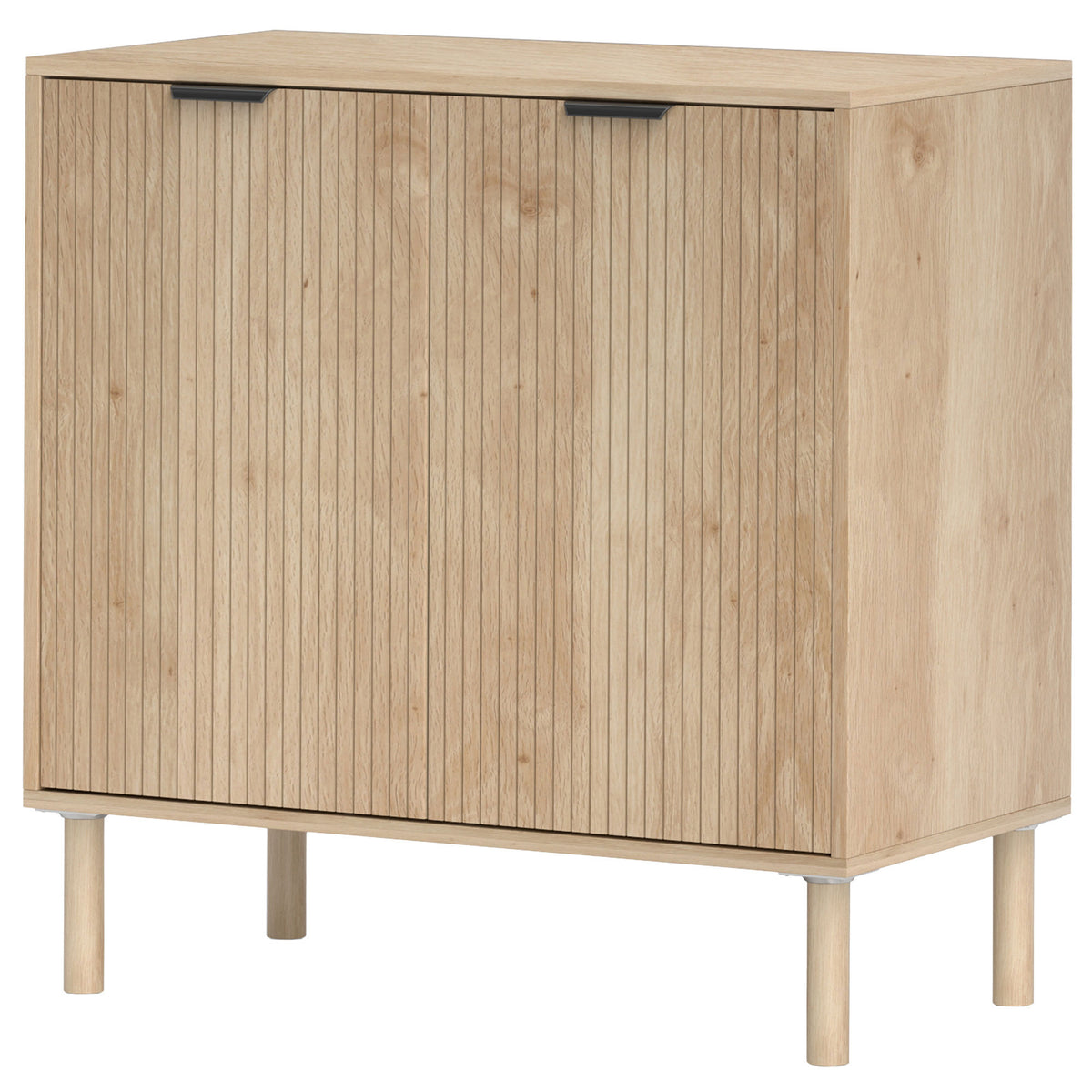 Armoire console avec portes et étagère ajustable — Chêne