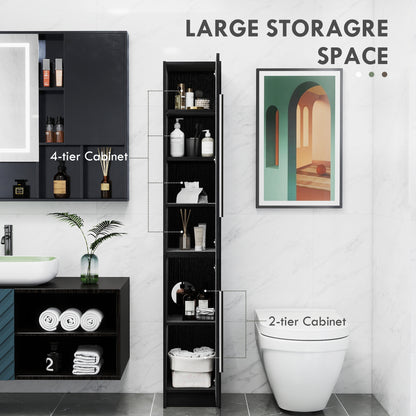 Armoire de salle de bain haute avec tablettes ajustables