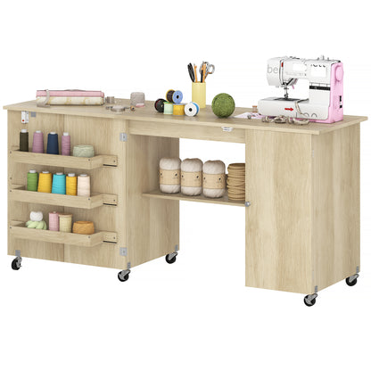 Table à coudre pliante avec portes — Bois