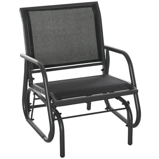 Chaise balançoire d'extérieur à glissement en acier
