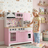Cuisine jouet en bois pour enfants avec cafetière et accessoires
