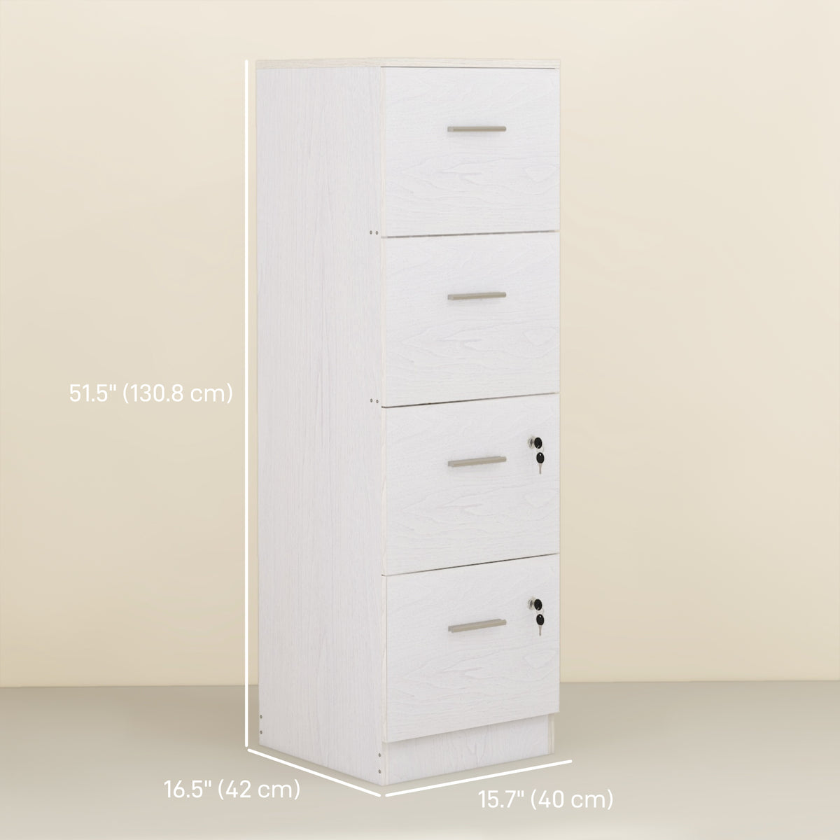 Classeur vertical de bureau verrouillable à quatre tiroirs